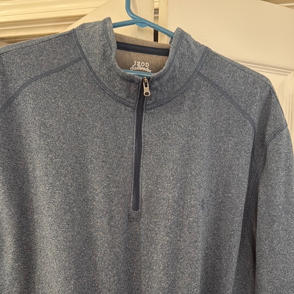 IZOD Men's Blue Quarter-Zip Sweater